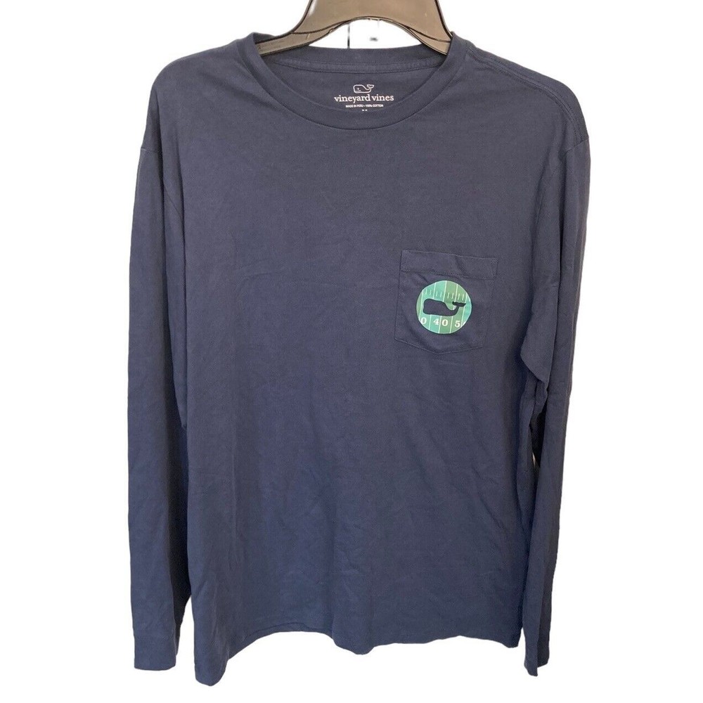 Vineyard Vines Long Sleeve Every Tailgate Graphic Pocket‎ Tee Size Medium
